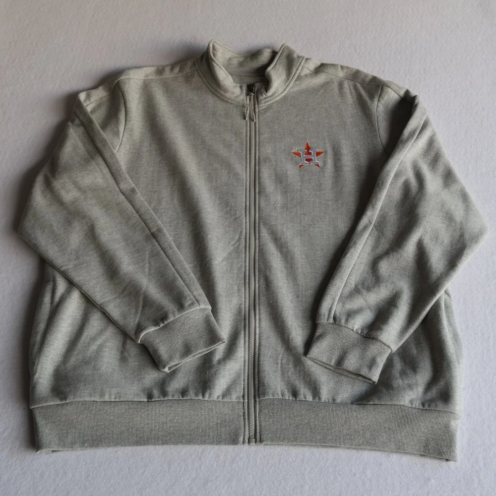 Houston Astros Antigua Full Zip Sweatshirt Jacket Mens 2XL Gray Fleece Lined